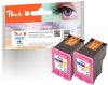 Peach Doppelpack Druckköpfe color kompatibel zu  HP No. 62XL c*2, C2P07AE*2